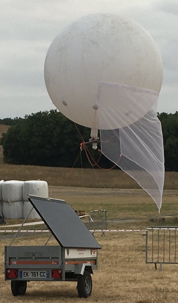 Ballon captif Aérostats et sa station d'ancrage mobile à panneau solaire